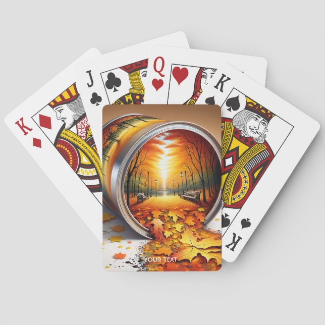 Jeu De Cartes Imaginaire Mignonne Forêt Tin d'automne (dos)