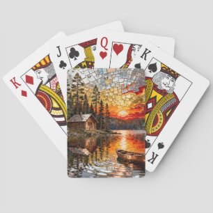 Jeu De Cartes Imaginaire Mur Embossé Métal paysage