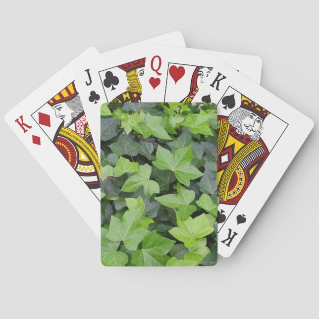 Jeu De Cartes Impression botanique verte Ivy (dos)
