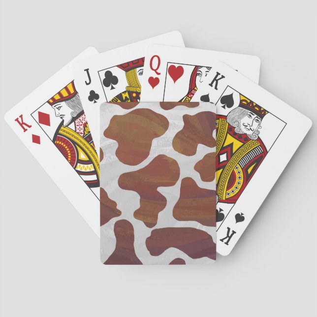 Jeu De Cartes Impression Brown et blanche de vache (dos)