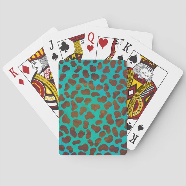 Jeu De Cartes Impression Brown et Turquoise dalmate (dos)