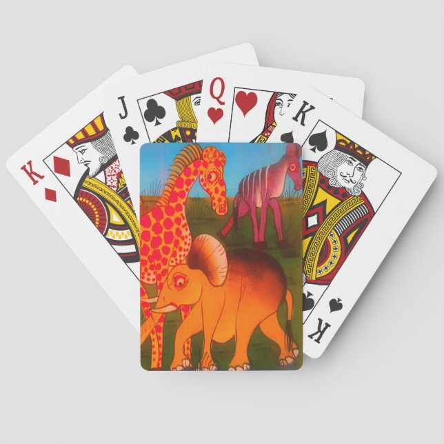 Jeu De Cartes Impression d'art animal africain (dos)
