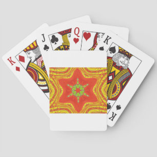 Jeu De Cartes Impression d'art mandala rouge or vert