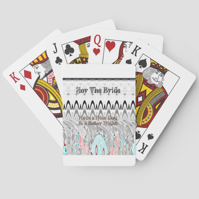 Jeu De Cartes Impression d'art pour un cadeau de douche de marié (dos)