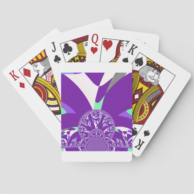 Jeu De Cartes Impression d'art rétro bleu cyan kaléidoscope (dos)