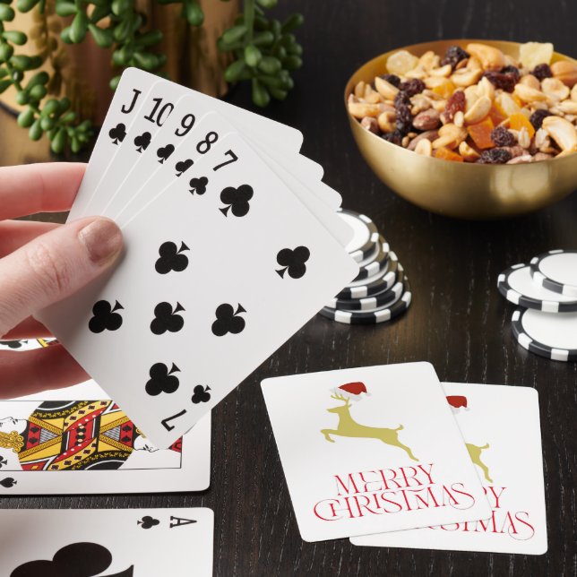 Jeu De Cartes Impression de Noël rouge tendance  (In Situ)