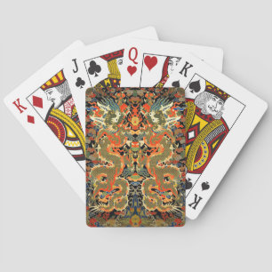 Jeu De Cartes Impression de textile de dragon chinois vintage Ar