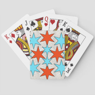 Jeu De Cartes Impression d'étoile bleue et rouge