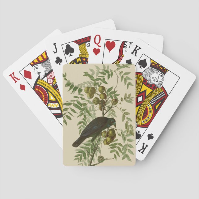 Jeu De Cartes Impression d'oiseau Grackle violet d'Audubon Botan (dos)