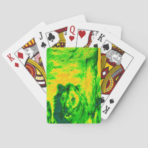 Jeu De Cartes Impression Fluorante Lion Art Vision Night