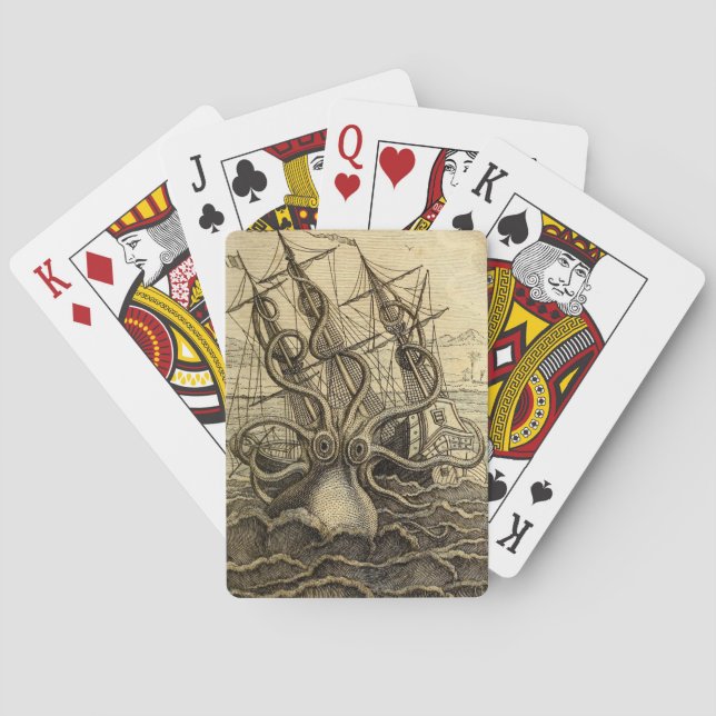 Jeu De Cartes Impression Kraken Vintage (dos)