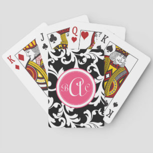Jeu De Cartes Impression monographique rose et noir