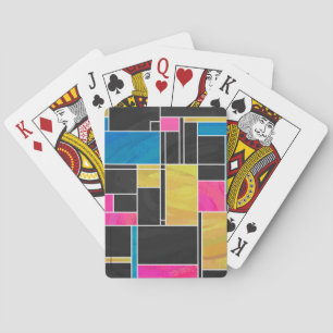 Jeu De Cartes Impression noir rose bleu monochrome