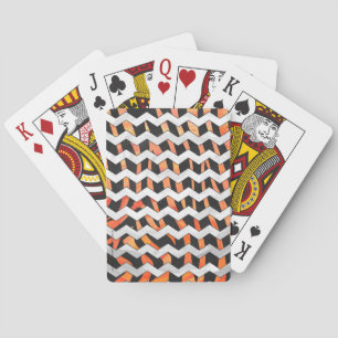 Jeu De Cartes Impression noire et orange Zebra
