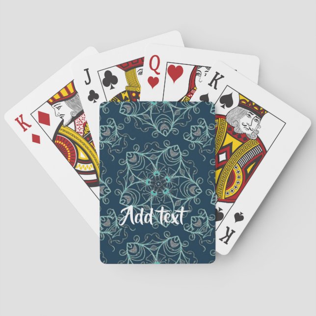 Jeu De Cartes Impression ornementale florale (dos)