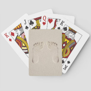 Jeu De Cartes Impression pieds nus dans le sable