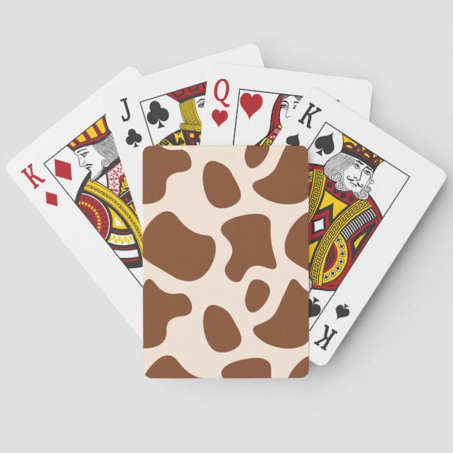 Jeu De Cartes Impression vache rose et marron (dos)