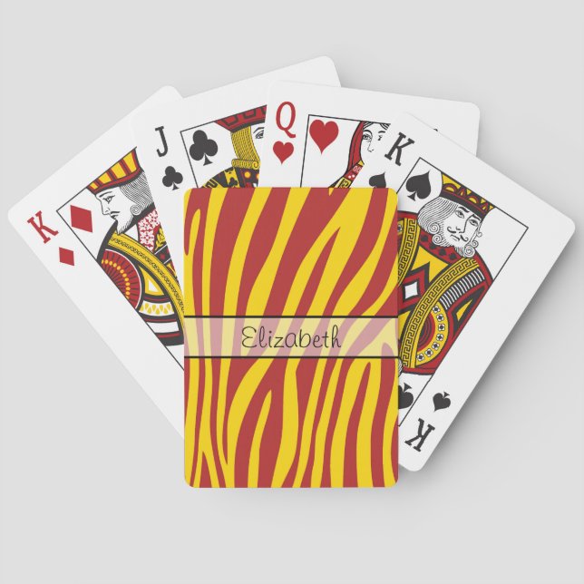 Jeu De Cartes Impression zèbre animal rétro 5 (dos)