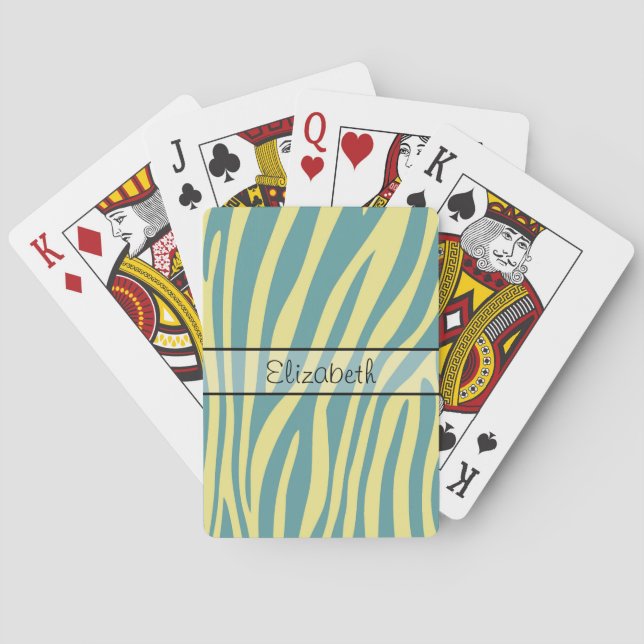 Jeu De Cartes Impression zèbre rétro animal 4 (dos)