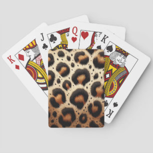 Jeu De Cartes Imprimé animal à taches beige et noir de léopard e