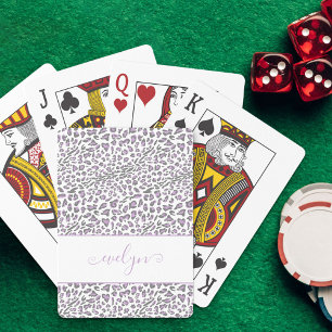 Jeu De Cartes Imprimé animalier léopard Crème Lilas Gris Nom man