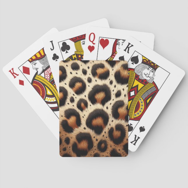 Jeu De Cartes Imprimé animalier taches de fourrure léopard beige (dos)