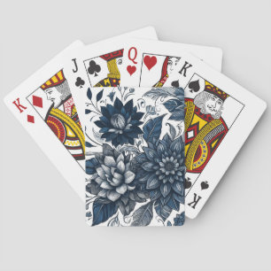 Jeu De Cartes Imprimé floral bohème bleu et blanc