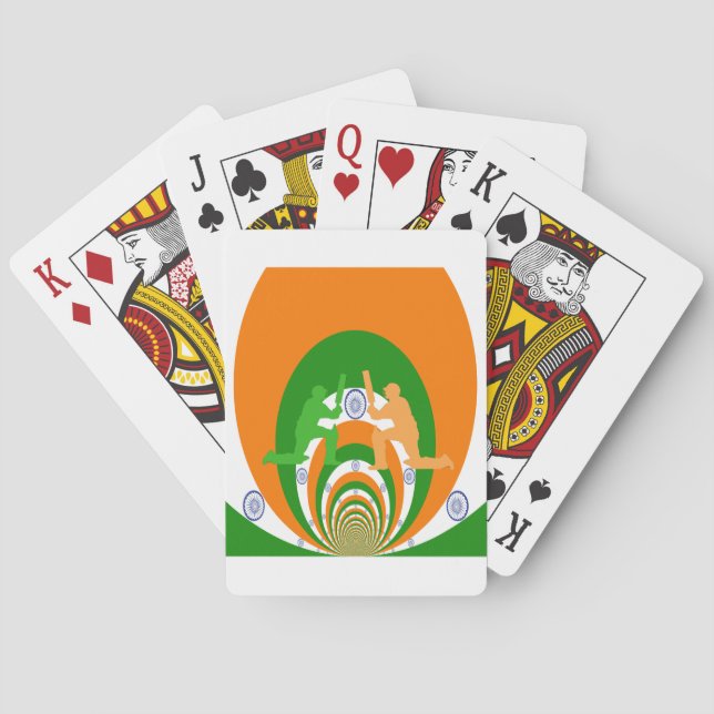 Jeu De Cartes Inde Cricket Spirit Design abstrait (dos)