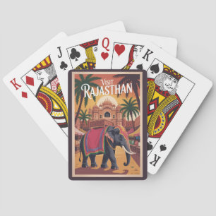 Jeu De Cartes Inde Rajasthan Illustration Voyage Art Vintage
