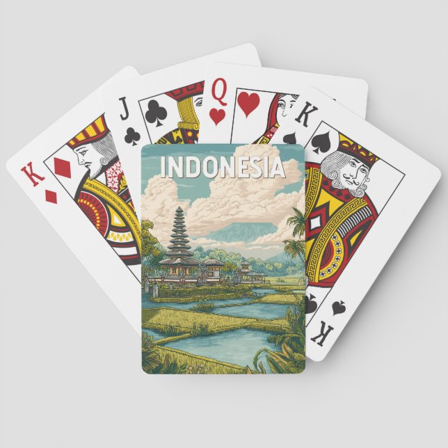 Jeu De Cartes Indonesia Illustration Travel Art Vintage (dos)