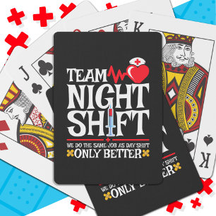 Jeu De Cartes Infirmière Appréciation drôle Équipe de nuit Shift