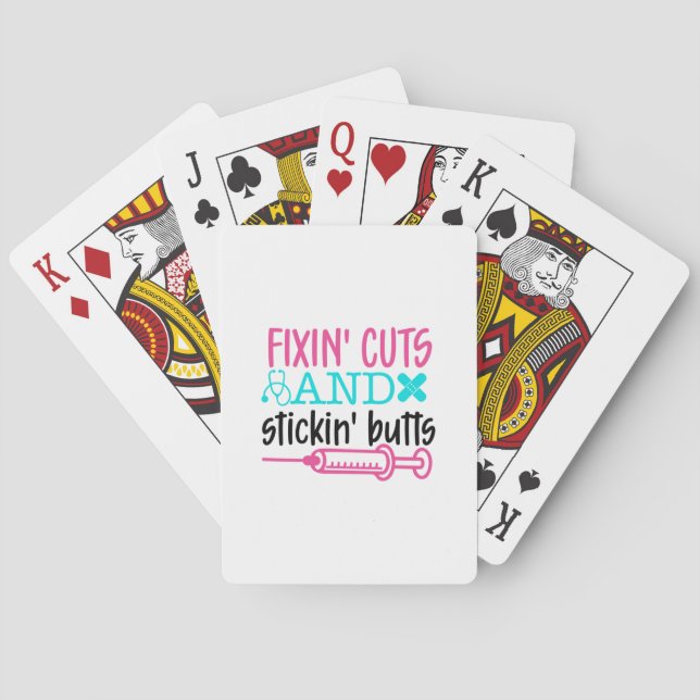 Jeu De Cartes Infirmière Fixation Cadeau' Coupes Boutons' (dos)