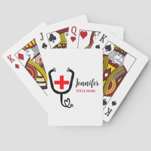 Jeu De Cartes Infirmière médecin rouge plus stéthoscope ajouter