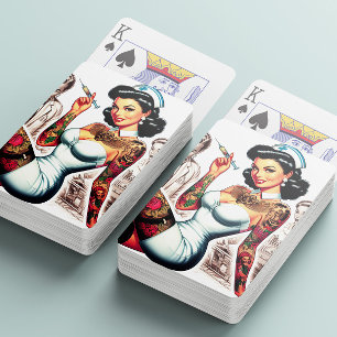 Jeu De Cartes Infirmière tatouée Pin-up