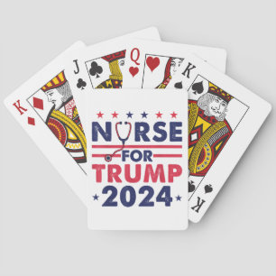 Jeu De Cartes Infirmières Rétro Pour Trump 2024 Drapeau Amérique