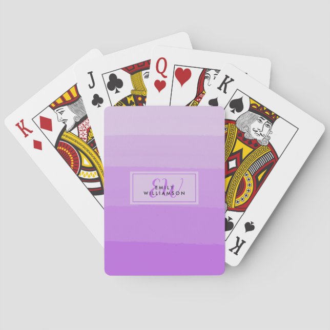 Jeu De Cartes Initiale personnalisée rose classique (dos)