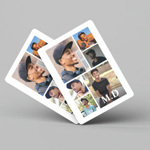 Jeu De Cartes Initiales de collage de 6 photos personnalisées