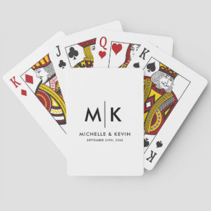 Jeu De Cartes Initiales de monogramme moderne de mariage de coup