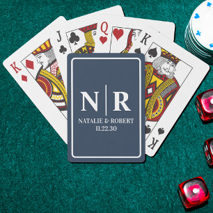 Jeu De Cartes Initiales mariage Monogramme Et Groom