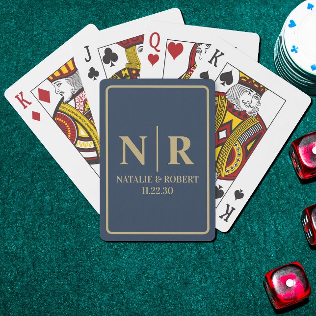 Jeu De Cartes Initiales mariage Monogramme Et Groom (Créateur téléchargé)