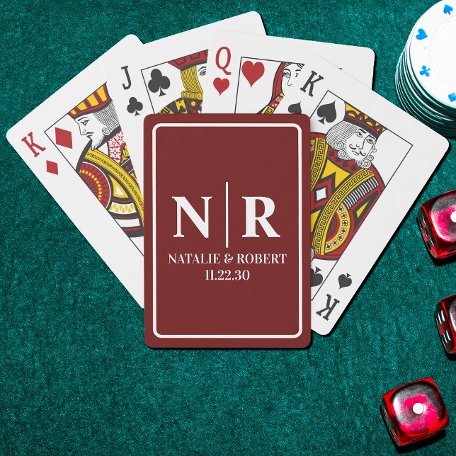 Jeu De Cartes Initiales mariage Monogramme Et Groom (Créateur téléchargé)
