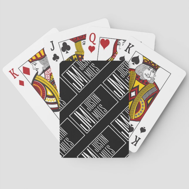 Jeu De Cartes Initiales modernes avec motif de monogramme de nom (dos)