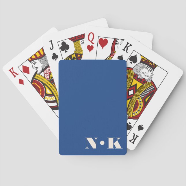 Jeu De Cartes Initiales Monogramme Moderne Mariage Personnalisé  (dos)