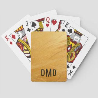 Jeu De Cartes Initiales Monogrammes Chic Gold et Pont Noir