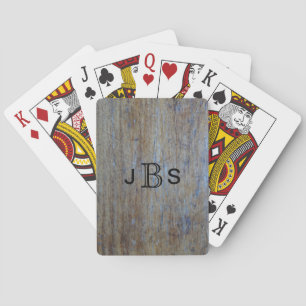 Jeu De Cartes Initiales monographiques personnalisées   Bois rus
