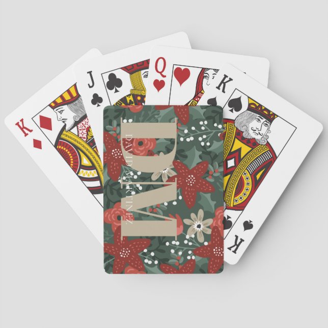 Jeu De Cartes Initiales rouges, blanches, vertes et grises Jouer (dos)