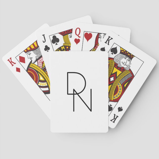 Jeu De Cartes Initiales superposées de style moderne (dos)