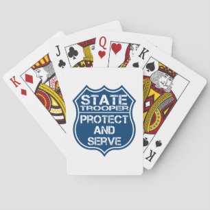 Jeu De Cartes Insigne de police de l'état-Trooper Protéger et se