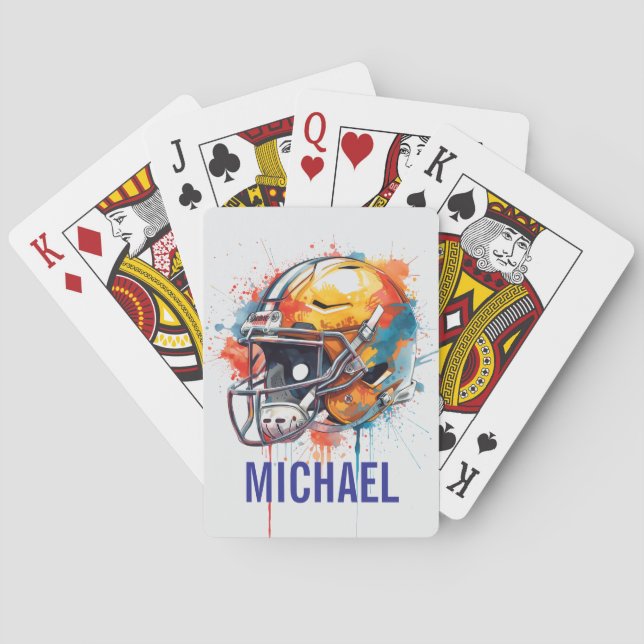 Jeu De Cartes Inspirational Motivational Football Helmet Name (dos)