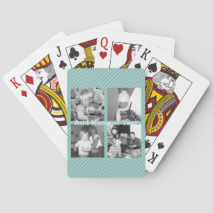 Jeu De Cartes Instagram Photo Collage 4 images - bandes bleues